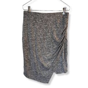 A New Day charcoal heather grey pull on ruched side skirt  asymmetrical medium